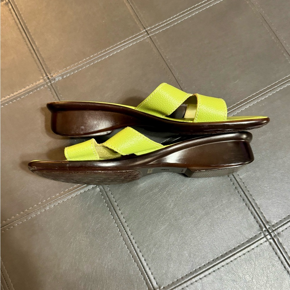 Women’s Lime Green Sandals Italian Shoemakers Size 10 - Picture 14 of 14